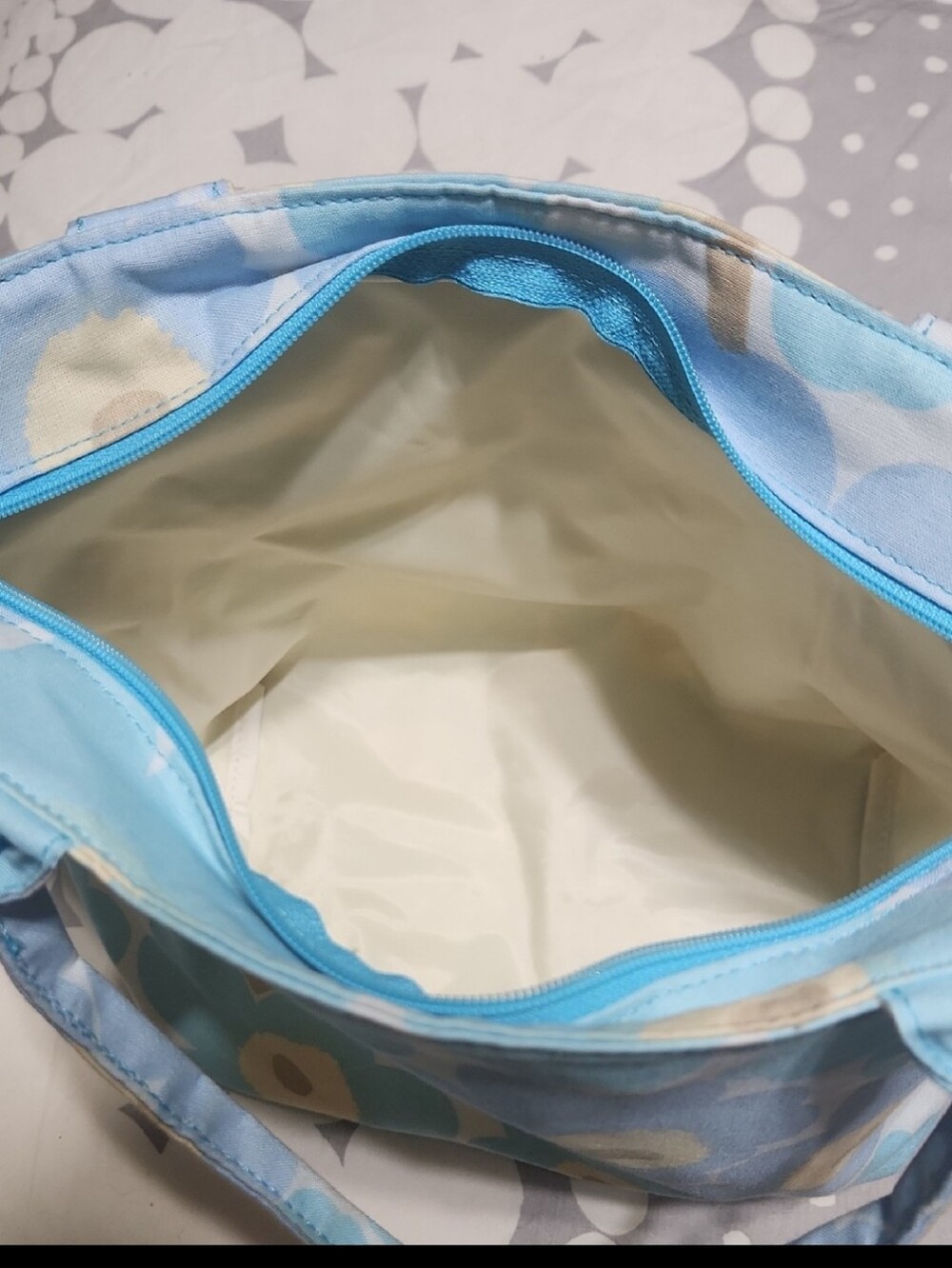 Marimekko Vintage light Blue Unikko Poppy Bag - Picture 3 of 6